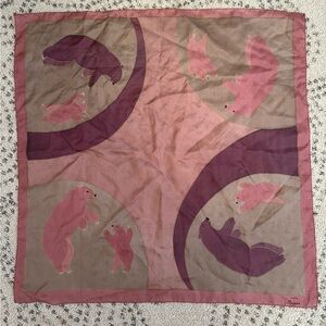 Vintage Inuit Artist Print Silk Scarf